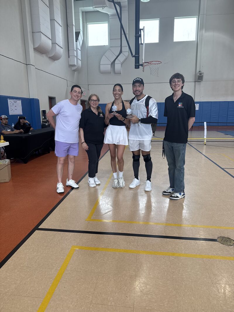 Alpha Lee Insurance team at the Paddle for a Purpose Pickleball Classic with 2nd place trophy
