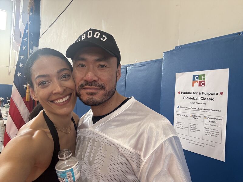 Natalie Contorno with teammate at the Paddle for a Purpose Pickleball Classic in Houston's East End